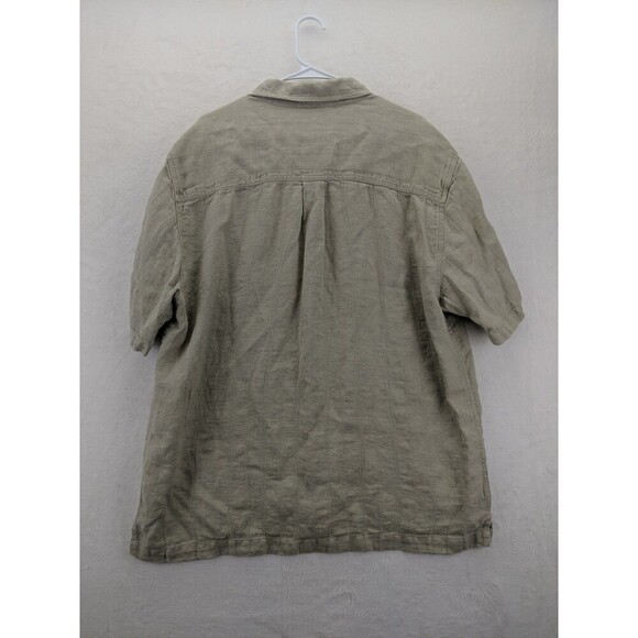 The Territory Ahead 100% Linen Textured Short Sleeve Wooden Buttons Men's XL - Picture 7 of 7
